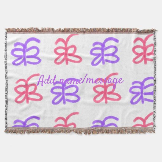 Couverture Motif de doodle de papillon rose violet ajouter le (Devant)
