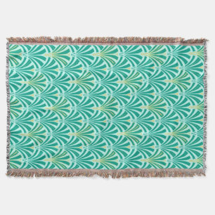 Couverture Motif de fan d'art déco - turquoise sur l'aqua