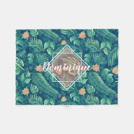 Couverture Motif de feuillage tropical (Devant (Horizontal))