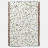 Couverture Motif de feuille de vigne botanique vert olive sur (devant Vertical)