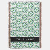 Couverture Motif de feuille, Feuilles vertes, Votre nom (devant Vertical)