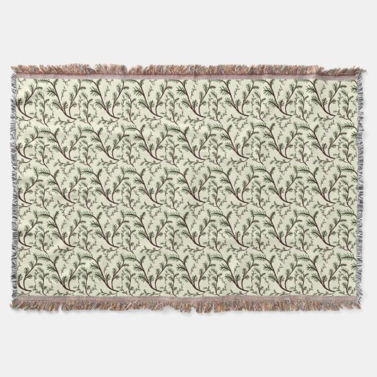 Couverture Motif de feuilles de forêt sans couture Botanique (Devant)