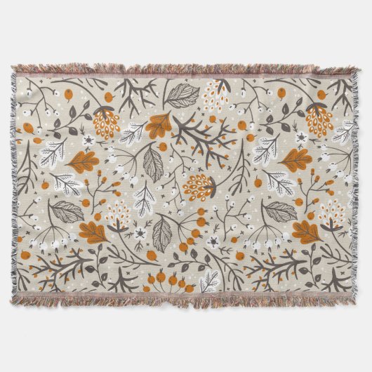 Couverture Motif de feuilles et de branches de baies d'automn (Devant)