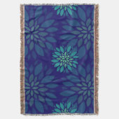 Couverture Motif de feuilles florales bleu marine et vert mod (devant Vertical)