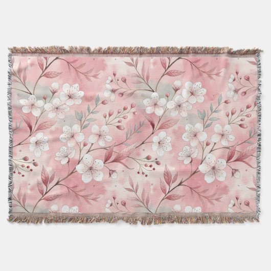 Couverture Motif de fleur de cerisier rose (Devant)