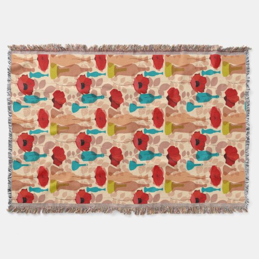 Couverture Motif de fleurs, de vases et de bouteilles (Devant)