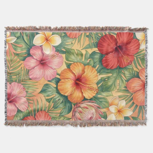 Couverture Motif de fleurs décoratives hawaïennes aloha (Devant)