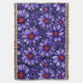 Couverture Motif de fleurs stylisées violettes (devant Vertical)