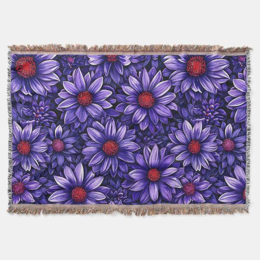 Couverture Motif de fleurs stylisées violettes (Devant)