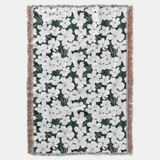 Couverture Motif de fleurs tropical blanc (devant Vertical)