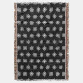 Couverture Motif de flocon de neige en clé de sol noir et bla (devant Vertical)