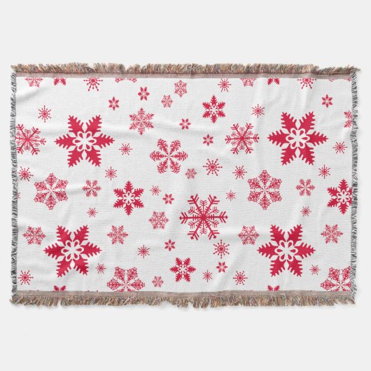 Couverture Motif de flocon de neige, Flammes de neige rouges, (Devant)