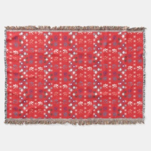 Couverture Motif de flocon de neige moderne Red Christmas