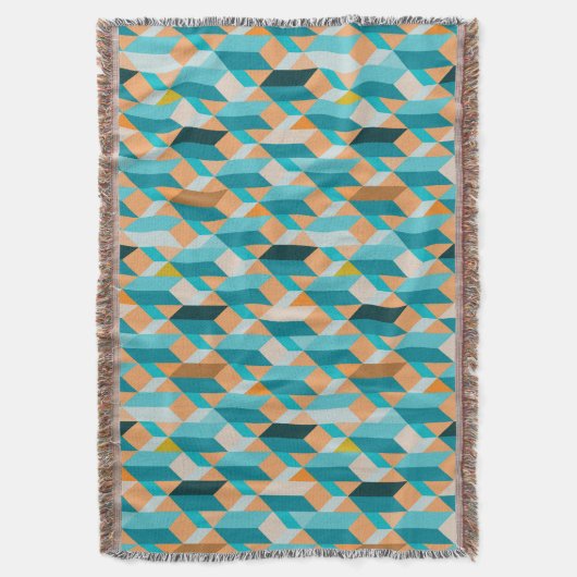 Couverture Motif De Formes Turquoises Et Oranges (devant Vertical)