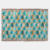 Couverture Motif De Formes Turquoises Et Oranges (Devant)