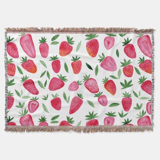 Couverture Motif de fraises d'aquarelle mignonne (Devant)