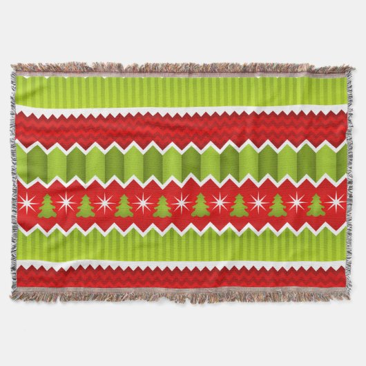 Couverture Motif De Frappes Chevron Rouge Et Vert Noël (Devant)