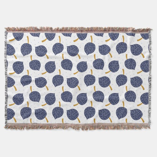 Couverture Motif de fruits de la bombe Abstraite bleue marine (Devant)