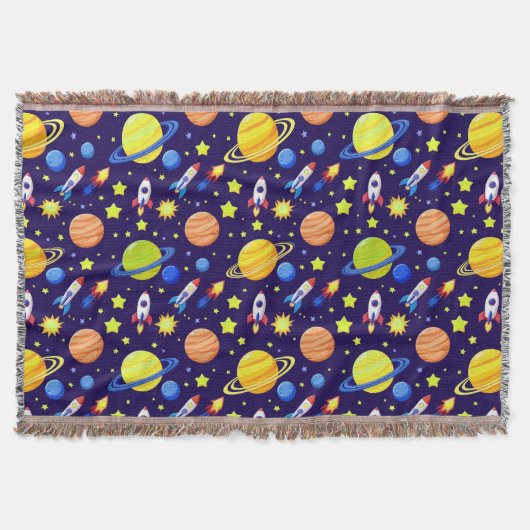 Couverture Motif de fusée spatiale pour décoration de salle d (Devant)