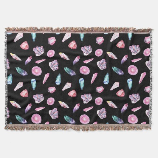 Couverture Motif de géodes et de cristaux à l'aquarelle (Devant)