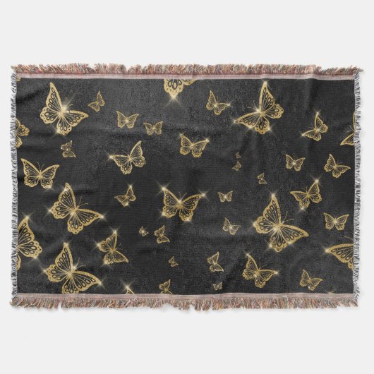 Couverture Motif de glam or et papillons noirs (Devant)