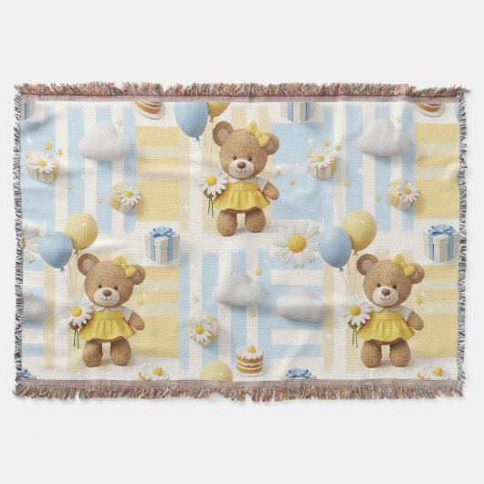 Couverture Motif de jardin de marguerites Ourson (8) (Devant)