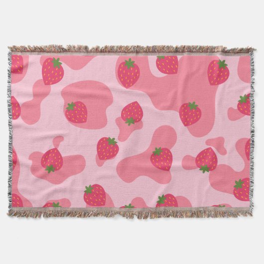 Couverture motif de la vache à fraise kawaii (Devant)