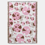 Couverture Motif De Ladybugs, Mignons Ladybugs, Pink Ladybugs (devant Vertical)