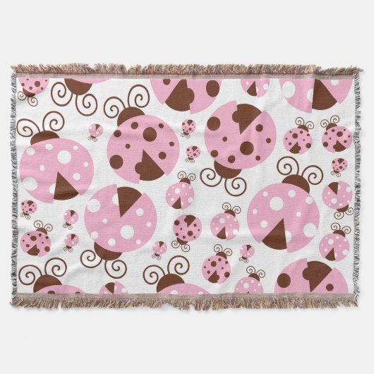 Couverture Motif De Ladybugs, Mignons Ladybugs, Pink Ladybugs (Devant)
