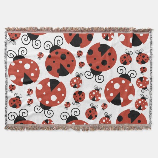 Couverture Motif De Ladybugs, Mignons Ladybugs, Red Ladybugs (Devant)