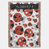 Couverture Motif De Ladybugs, Red Ladybugs, Votre Nom (devant Vertical)