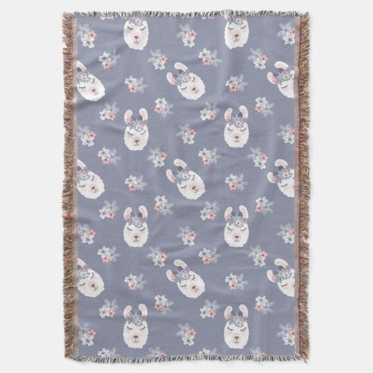 Couverture Motif de lamas et de fleurs (devant Vertical)