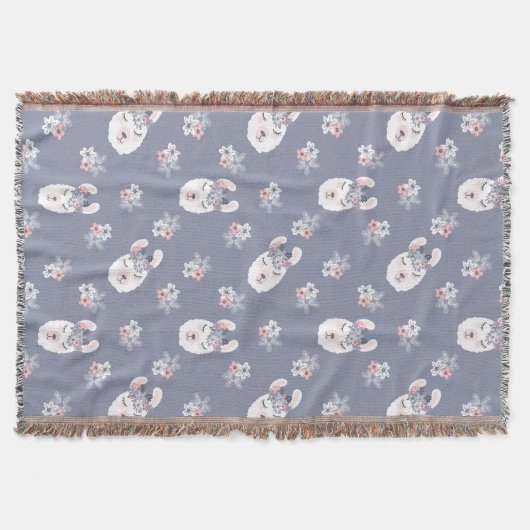 Couverture Motif de lamas et de fleurs (Devant)