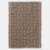Couverture Motif de libellules japonaises, crème et Taupe Tan (devant Vertical)