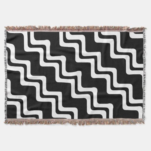 Couverture Motif de ligne double couleur Diagonal Zig Zag (Devant)