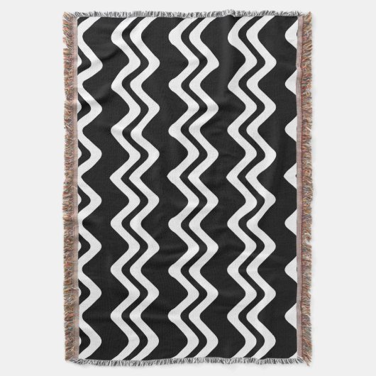 Couverture Motif de ligne double couleur Zig Zag (devant Vertical)