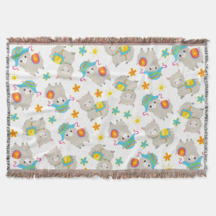 Couverture Motif De Llamas, Cute Llamas, Alpacas, Fleurs