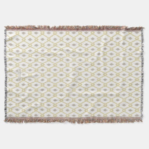 Couverture motif de losange de taupe jaune et neutre