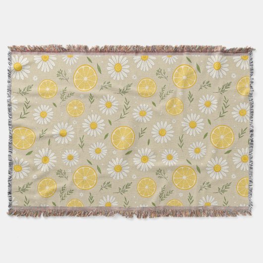 Couverture Motif de marguerite blanche citron (Devant)