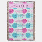 Couverture Motif de méduses, Mignonne méduse, Mer, Votre nom (devant Vertical)