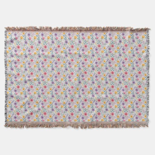 Couverture Motif de monogramme simple de fleur sauvage grise (Devant)