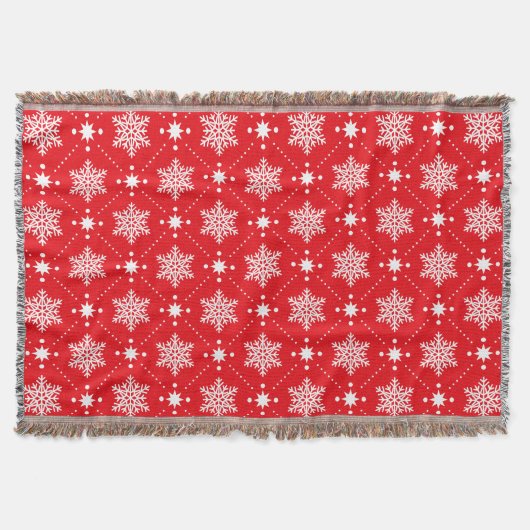Couverture Motif De Noël Cosy Rouge Et Blanc (Devant)