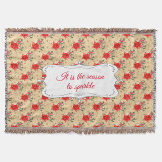 Couverture Motif de Noël floral customisé