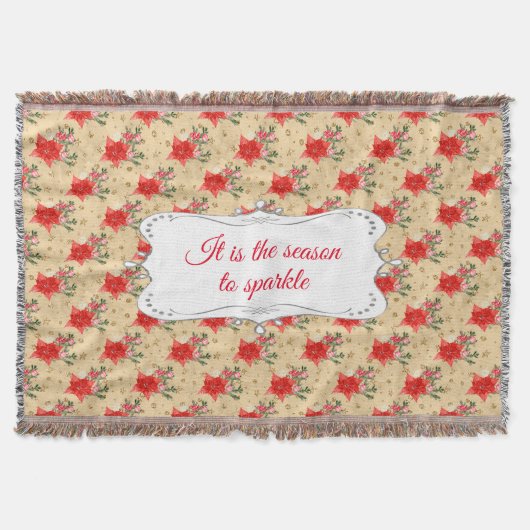 Couverture Motif de Noël floral customisé (Devant)