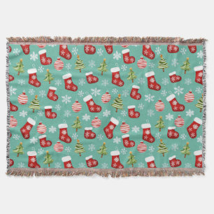 Couverture Motif de Noël sans couture. Chaussettes, Arbres, B