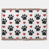 Couverture Motif De Pâtes, Pâtes De Chien, Pâtes Noires, Coeu (Devant)