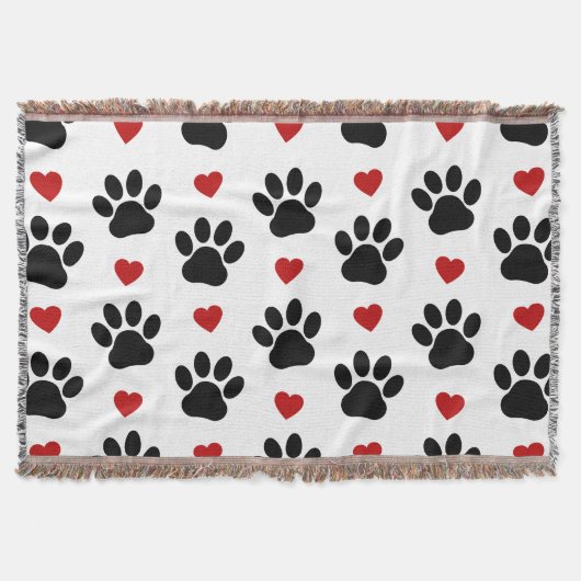 Couverture Motif De Pâtes, Pâtes De Chien, Pâtes Noires, Coeu (Devant)