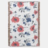 Couverture Motif de pépites d'aquarelle - Rouge, Bleu et Blan (devant Vertical)