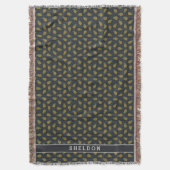 Couverture Motif de pineapple or noir rétro avec monogramme (devant Vertical)