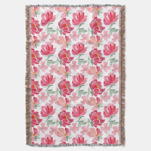 Couverture Motif de pivoine d'aquarelle (devant Vertical)